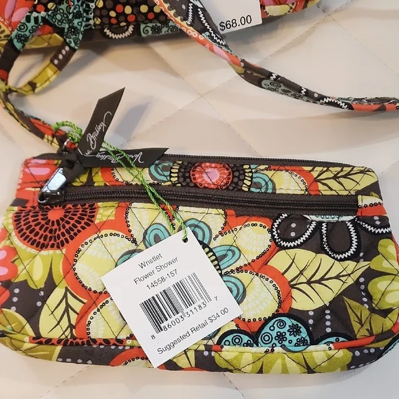 NEW WITH TAGS VERA BRADLEY Flower Shower Villager Tote and Wristlet Set - Picture 7 of 7